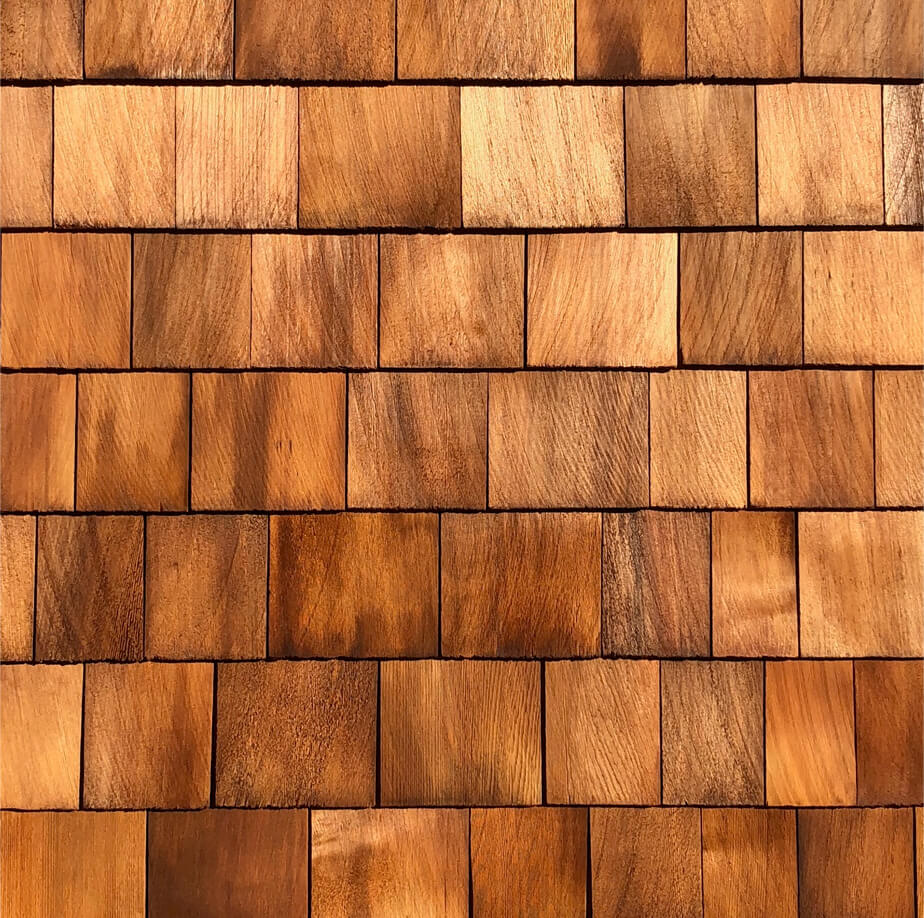 Western Red Cedar Wood Shingles 18-in, Fish Scale Pattern